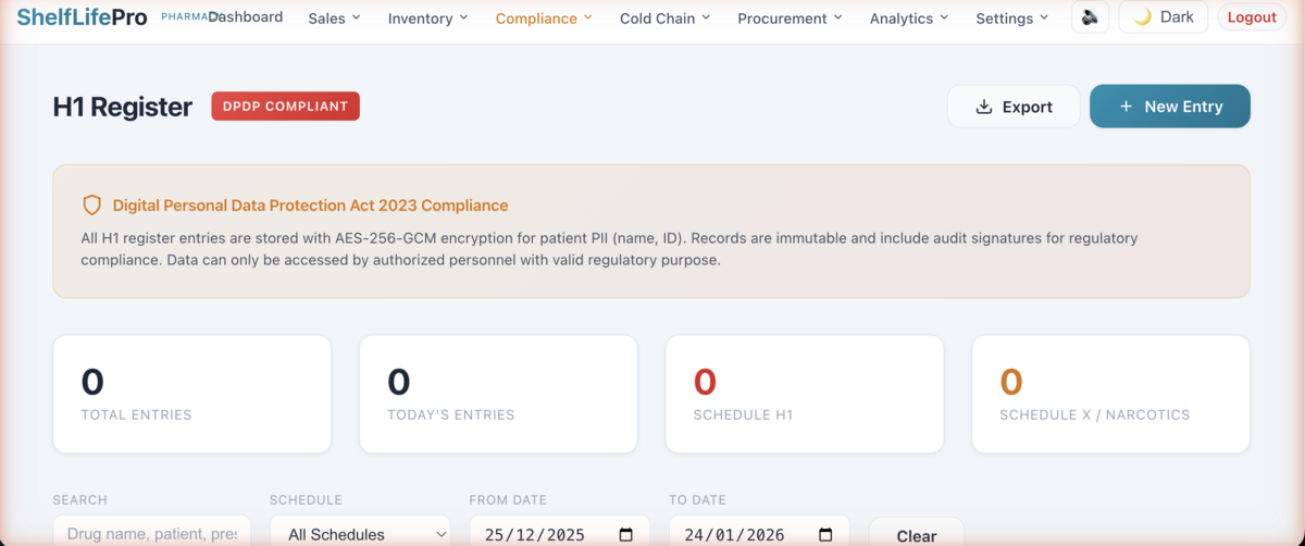 Digital H1 Register interface